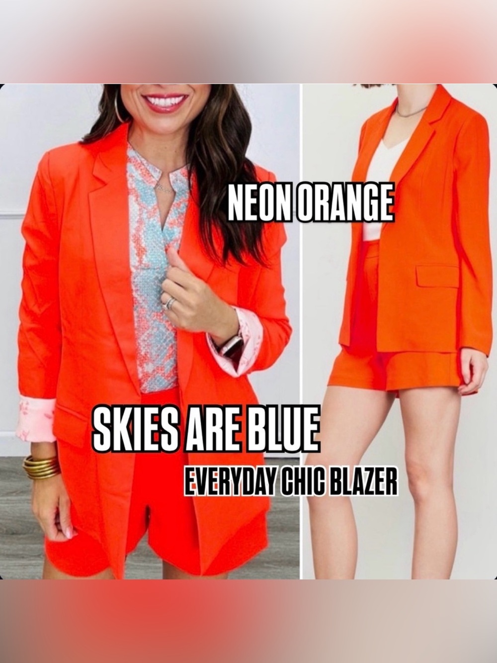 🎉SALE🎉 🆕🧡SKIES ARE BLUE: NEON ORANGE Everyday Chic Blazer SMALL